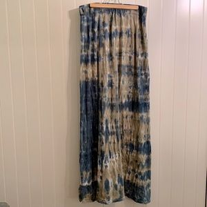 Tie dye cotton maxi skirt